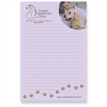 4" x 6" Sticky Notepads - 100 Sheets - 4 Color Promotional Custom Imprinted Logo