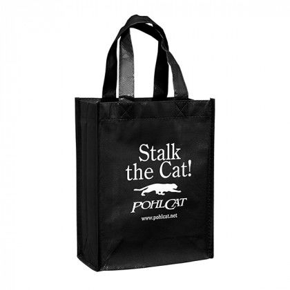 Non-Woven High Gloss Laminated Tote Bag- Best Custom Non-Woven Polypropylene Bags - Black