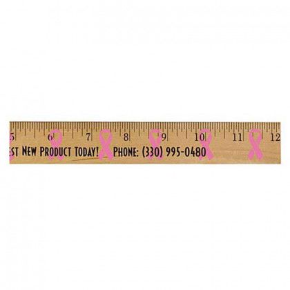 12 in. Background Ruler - Ribbon Promotional Custom Imprinted With Logo