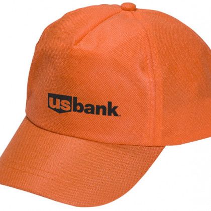 Econo Value Cap | Cheap Screen Printed Caps in Bulk | Eco-Friendly Hats & Caps | Cheap Promotional Company Logo Caps - Orange