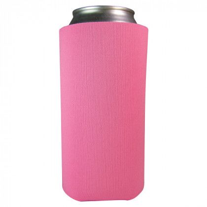 Imprinted Tall Boy Coolie - 16 oz - Neon pink