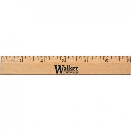6 in. Clear Lacquer Beveled Wood Ruler Promotional Custom Imprinted With Logo