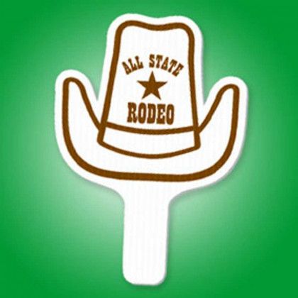 Cowboy Hat Hand Fan Promotional Custom Imprinted With Logo