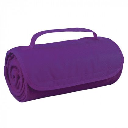 Embroidered Roll-Up Blanket - Purple