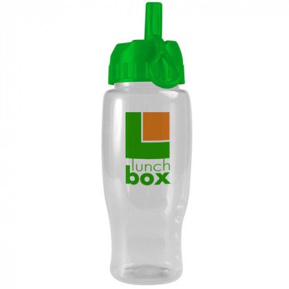 Custom Transparent Water Bottle with Straw - Clear