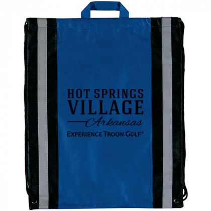 Drawstring backpacks with safety stripes - eco-friendly promotional products - Royal