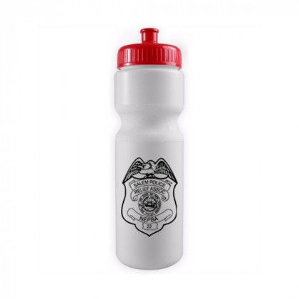 White with Red 28 oz. Sports Bottle - BPA Free