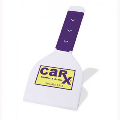 Extra wide promotional ice scraper with non-slip ribbed rubber handle