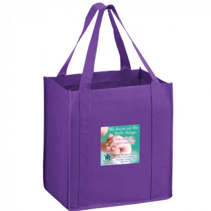Full Color Heavy Duty Grocery Bag - Purple