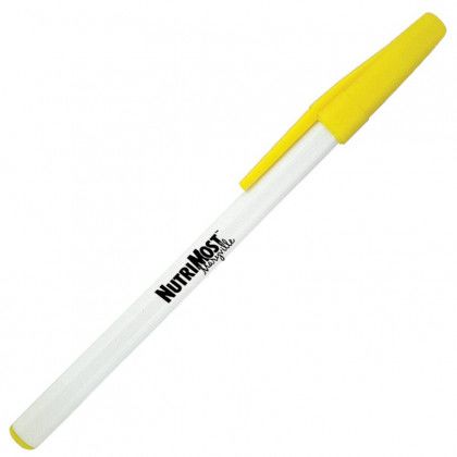 Yellow Value Stick Pens | Discount Advertising Pens | Personalized Business Logo Pens | Custom Promotional Pens