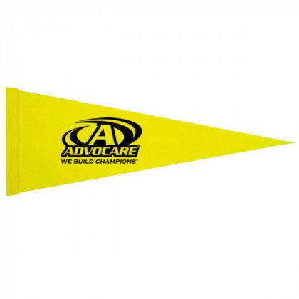 30 Inch Custom Felt Pennants Made in the USA - Best School Promotional Items - Neon Yellow