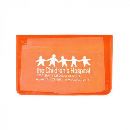 Logo Imprinted Stay Clean First Aid Kit - 10 Piece - Translucent orange