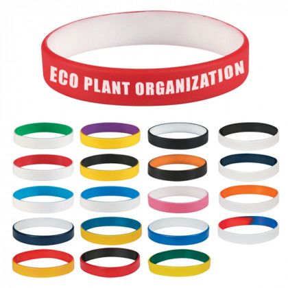 Custom Colored Letter Silicone Wrist Band - All Colors