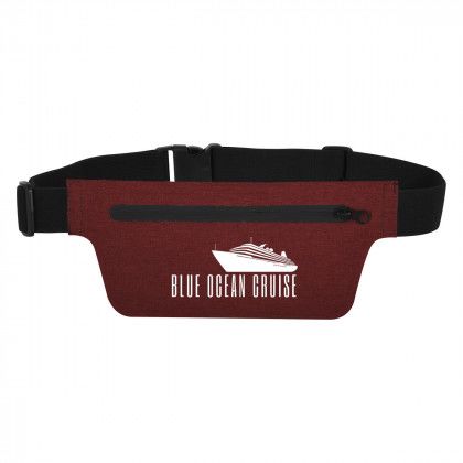 Imprinted Heathered Running Belt - Red