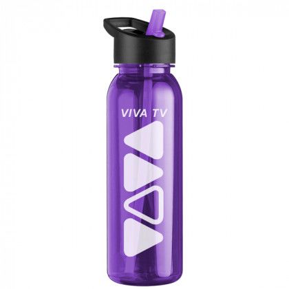 Transparent Violet Custom Flip Straw 24 oz Outdoors Water Bottle