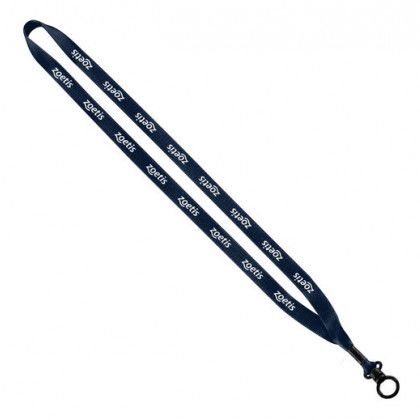 Cheap Navy Blue  Promotional Lanyards | Wholesale Polyester Lanyard with O-Ring