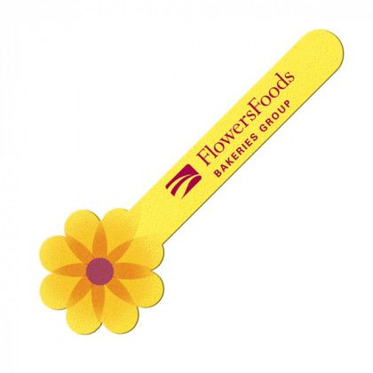 Yellow Horizontal Flower Emery Board | Promotional Emery Boards Wholesale