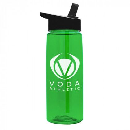 Tritan Flair Bottle with Flip Straw - Transparent Green Bottle