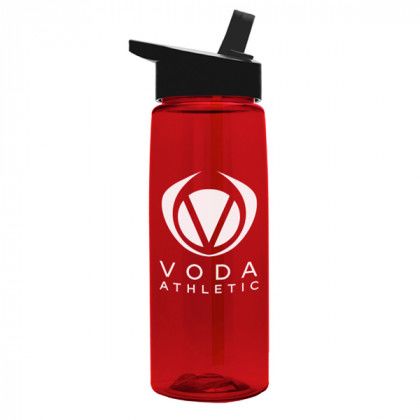Tritan Flair Bottle with Flip Straw - Transparent Red Bottle