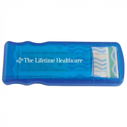 Custom Bandage Dispenser W/ Color Bandages - Translucent Blue 