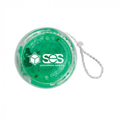 Translucent Green Light Up Yo-Yo | Imprinted Light-Up Yo-Yos