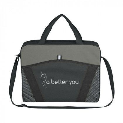 Wholesale Messenger Bag Briefcases | Casual Friday Messenger Briefcase | Custom Logo Printed Briefcase Messenger Bags - Black
