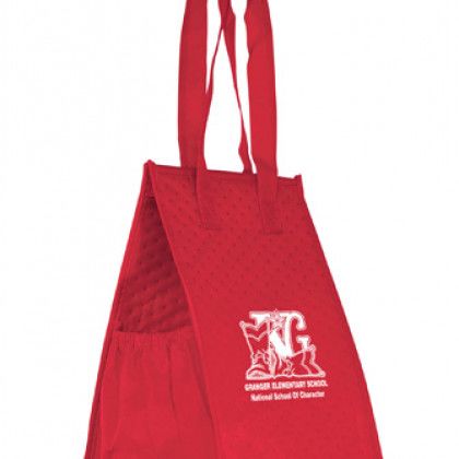 Red Insulated Hot & Cold Use Lunch Bag | Custom Printed Lunch Cooler Bags | Inexpensive Insulated Lunch Bags