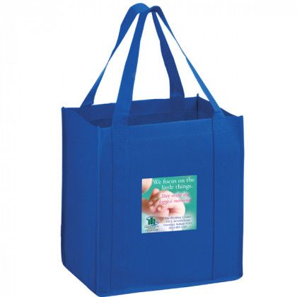 Full Color Heavy Duty Grocery Bag - Royal blue