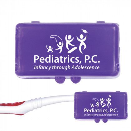 Printed MicroHalt Toothbrush Cover - Purple