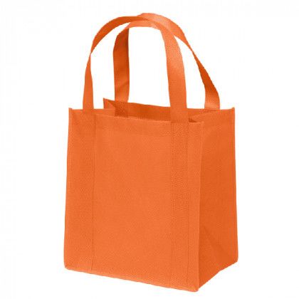 Small Reusable Tote Bag-Wide Gusset-Full Color Imprint - Orange