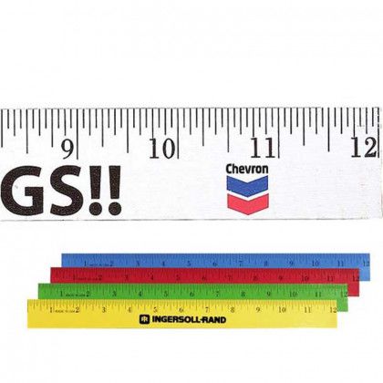 12 in. Enamel Wood Ruler Promotional Custom Imprinted With Logo