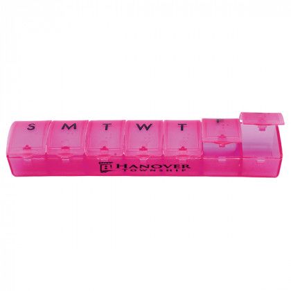 Bulk Promotional Weekly Pill Containers | Promotional 7 Day Pill Boxes - Translucent Purple