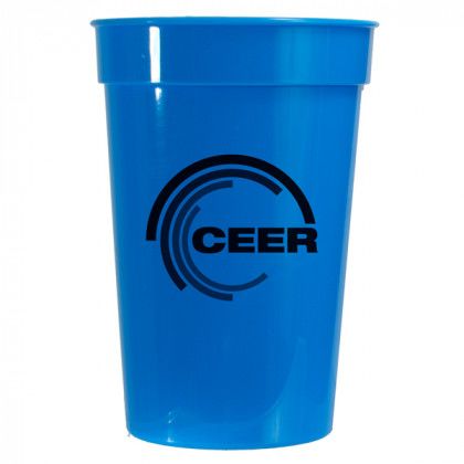 Light Blue Custom Logo Smooth Stadium Cups | 17 oz Customized Smooth Stadium Cup | Custom Stadium Cups for Tailgating