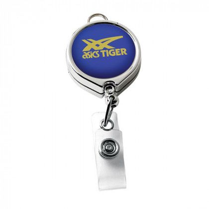 Chrome Large Face Badge Reel