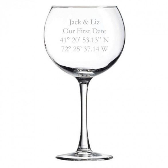 Wedding Coordinates Gifts | 20 oz Engraved Balloon Wine Glass | Custom Wedding Coordinates Wine Glasses