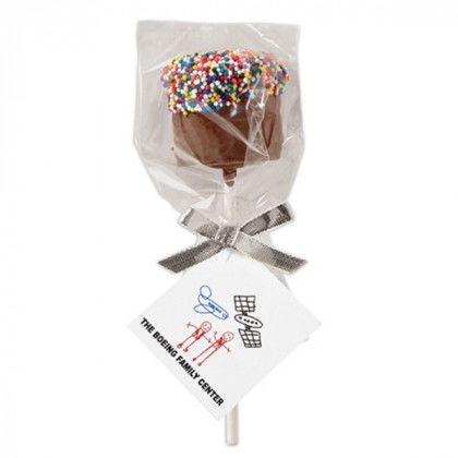 Rainbow Sprinkled Chocolate Marshmallow Pop with Logo Rainbow Sprinkled Chocolate Marshmallow Pop with Logo