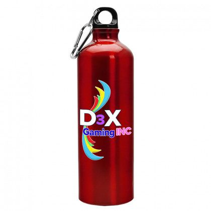 Digital Imprinted Aluminum 25 oz Sports Bottle - Metallic red