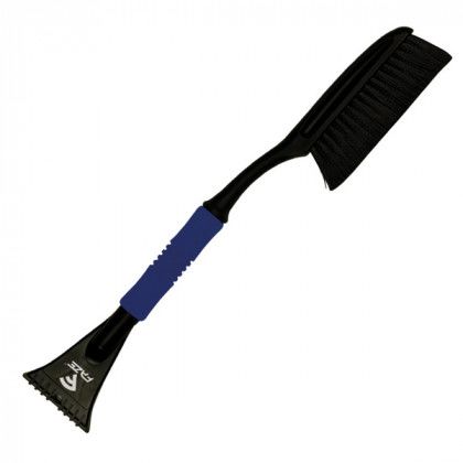 Promotional plastic snowbrush with foam handle & ice scraper - blue