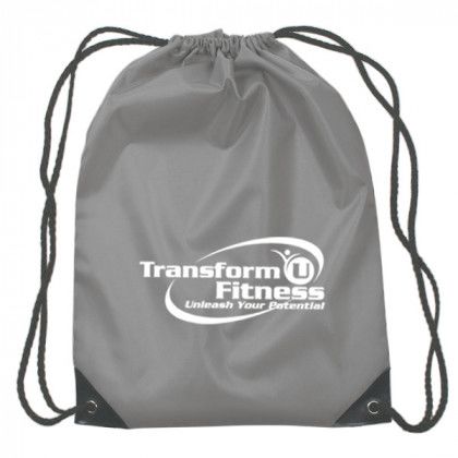 Custom Drawstring Gym Bags | Drawstring Sports Pack with Reinforced Corners | Cheap Promotional Backpacks - Gray