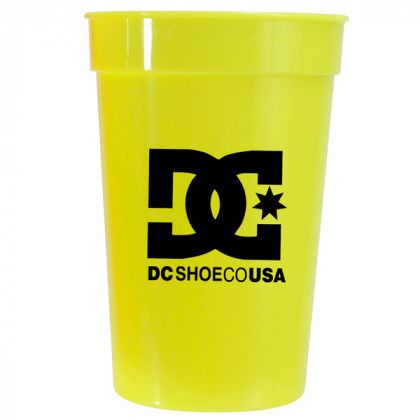 Neon Yellow Custom Logo Smooth Stadium Cups | 17 oz Customized Smooth Stadium Cup | Custom Stadium Cups for Tailgating