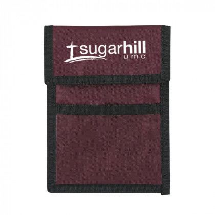 Burgundy Nylon Neck Wallet Badge Holder