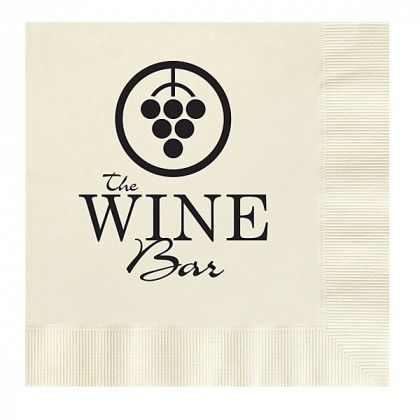 Custom Logo Beverage Napkin Hot Stamp- Coined - Ecru