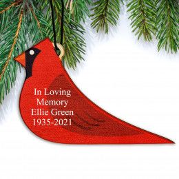 Red Cardinal Personalized Wooden Memorial Ornament | Memorial Ornament with Cardinal