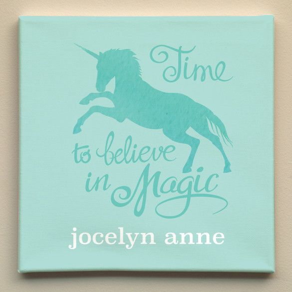 Time to Believe in Magic | Personalized Unicorn Canvas