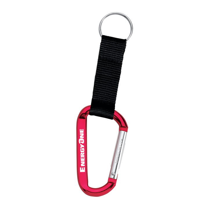 Bullet Line Carabiner with Woven Strap Key Ring - Sample