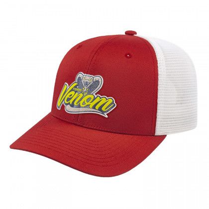 Embroidered Flexfit Trucker Mesh Cap Red/white