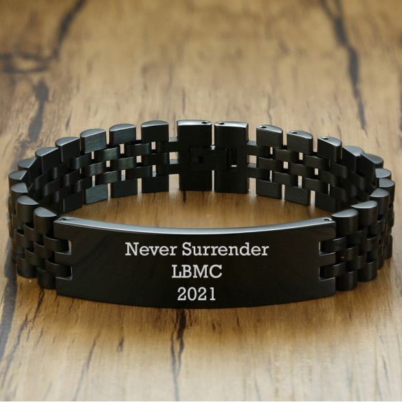 Black ID Bracelet | Personalized Black Bracelet for Men