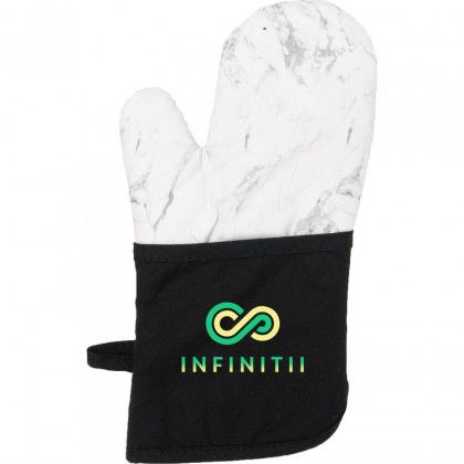 Logo Imprinted Oven Mitt with Marble Pattern