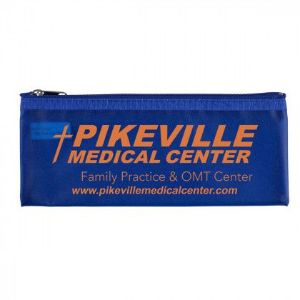 Custom Dubai Zipper Vinyl Accessories Pouch - Translucent Blue