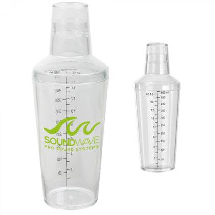 Plastic Cocktail Shaker with Scale and Strainer Top Clear Plastic Drink  Tumbler Mixer with Scale Professional Bar Tools 500ml